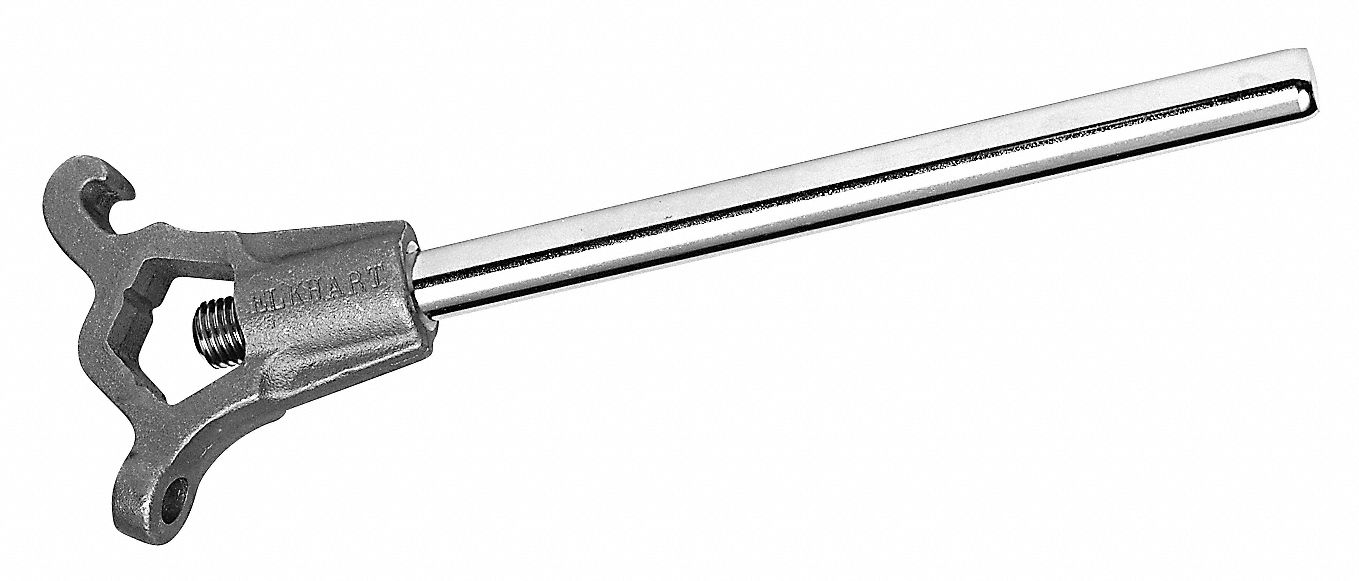 Adjustable Hydrant Wrench: 16 13/16 in Lg, Stainless Steel, Cast Manganese Bronze