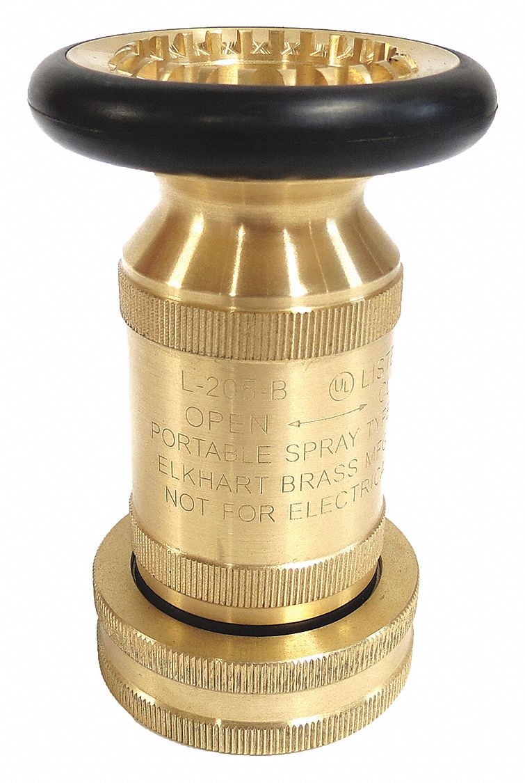 Fire Hose Nozzle, 11/2" Inlet Size, NH Thread Type, 95 gpm Flow Rate