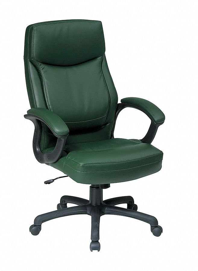 Office Star Executive Chair, Green Leather Desk Chair