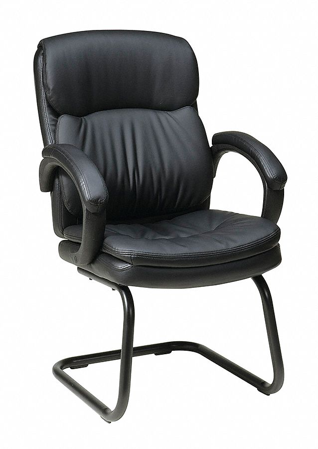 Frame Chair: Black, Black, 0 Casters/Glides, 26 5/8 in Overall Wd, 38 7/8 in Overall Ht