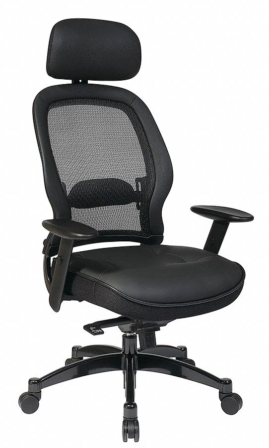 OFFICE STAR Managers Chair, Managerial Chair, Black, Mesh, 20 in to 22