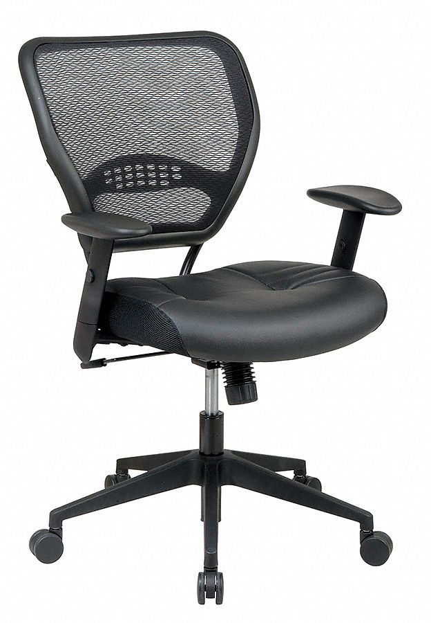 DESK CHAIR,LEATHER,BLACK,19-23