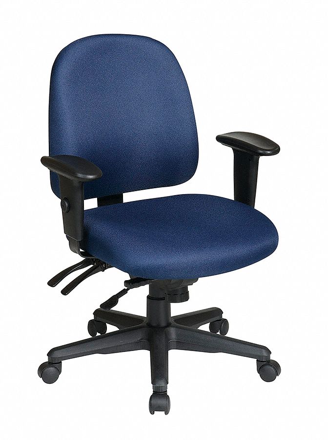 OFFICE STAR Navy Blue Fabric Desk Chair 19" Back Height ...