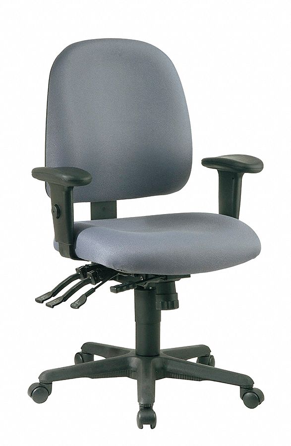 Office Star Gray Fabric Desk Chair 19 Back Height Arm Style 2