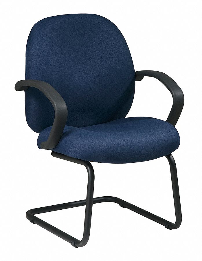 Frame Chair: Blue, Black, 0 Casters/Glides, 24 5/8 in Overall Wd, 36 1/2 in Overall Ht