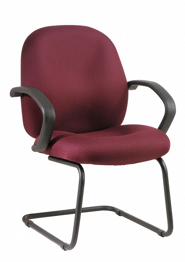 Frame Chair: Red, Black, 4 Casters/Glides, 24 5/8 in Overall Wd, 36 1/2 in Overall Ht