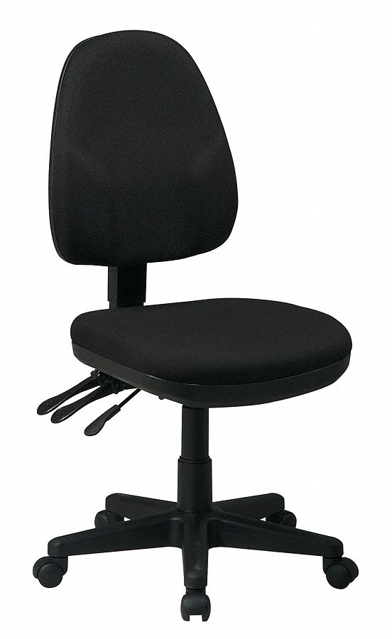 Desk Chair Fabric Black 15-20 Seat Ht