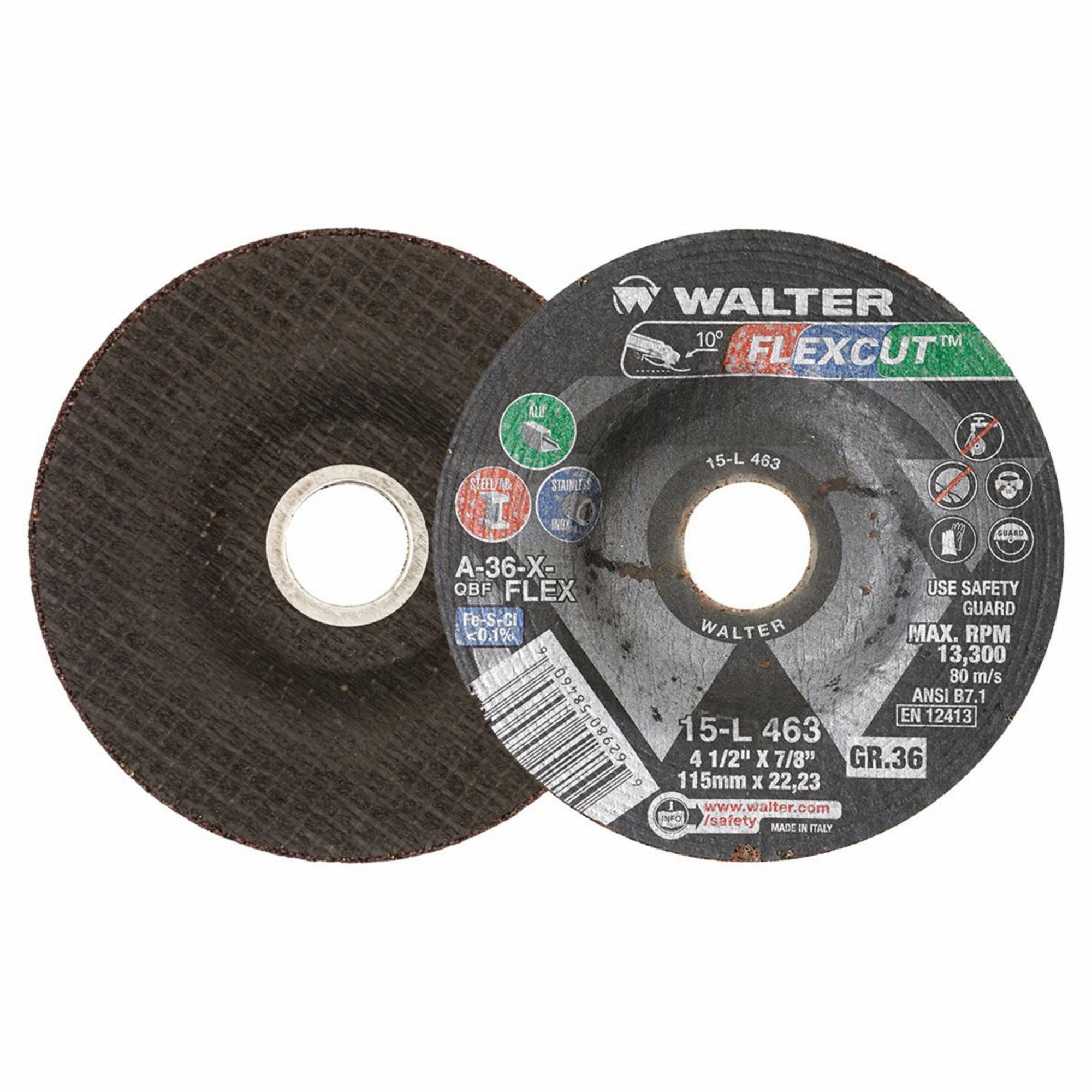 Flex Grinding Wheel,  4-1/2 x 7/8,  36 Gr