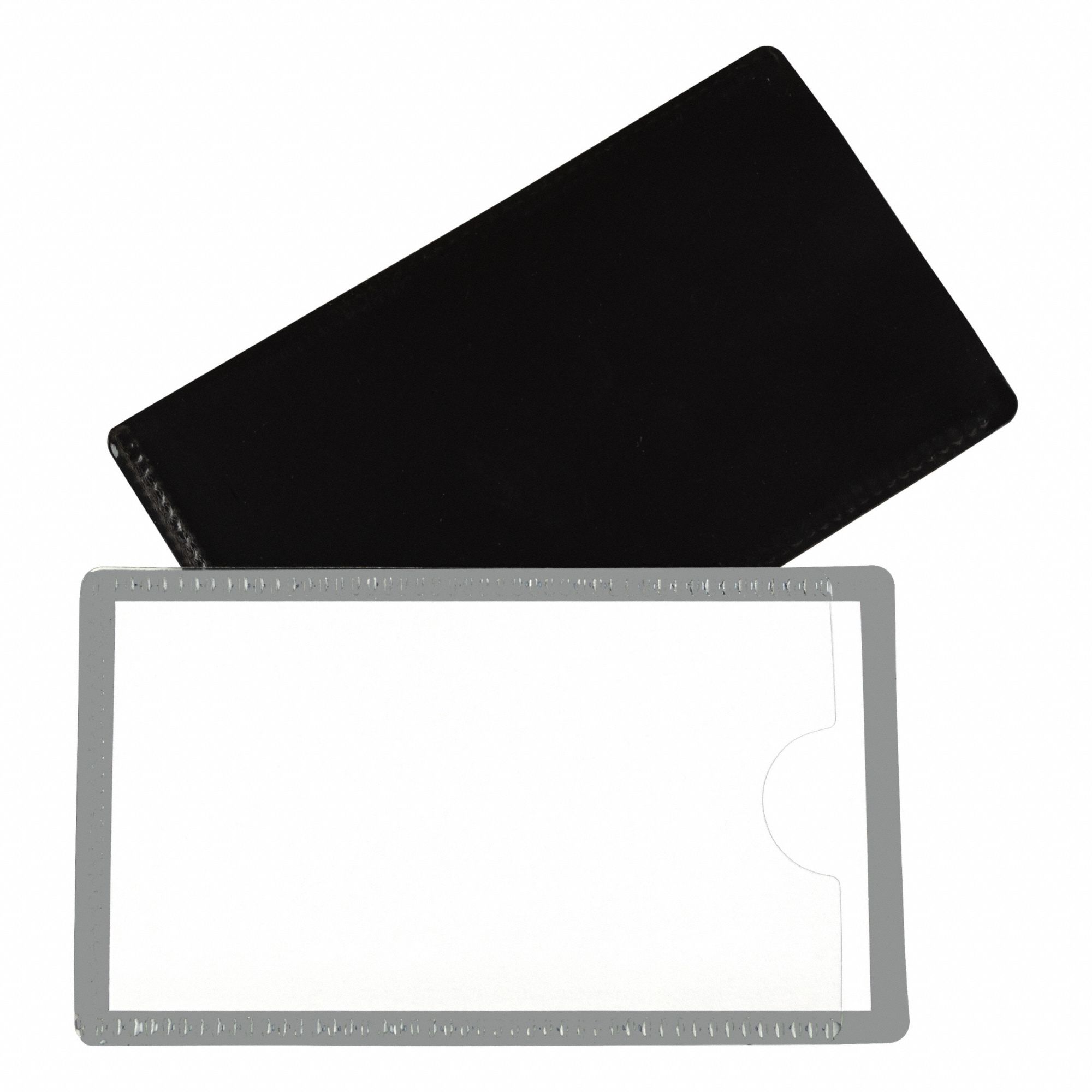 Label Holder: Magnetic, Polypropylene, Black/Clear, 2 in Compatible Sheet Ht
