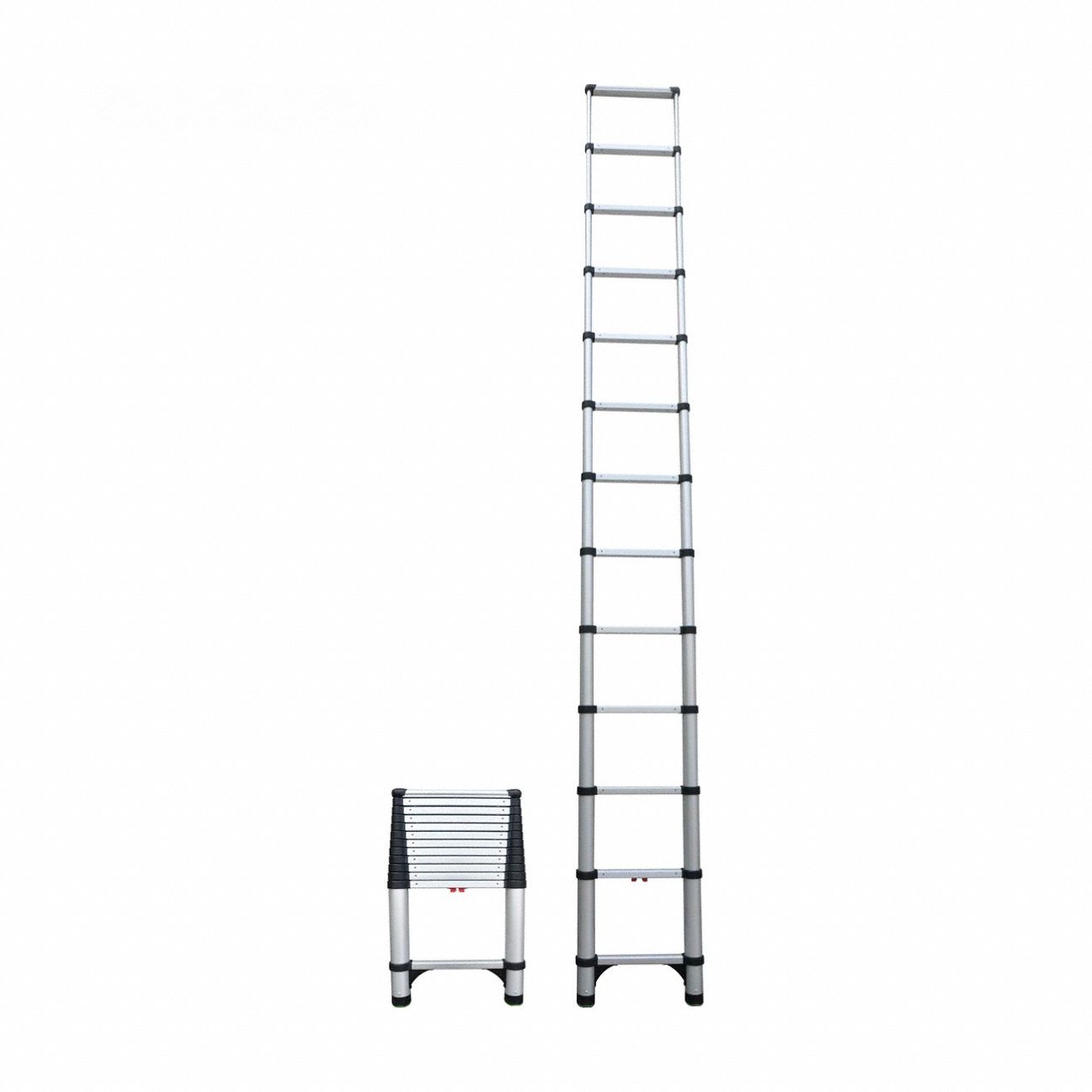 TELESTEPS Telescoping Ladder: 13 ft Ladder Size, Aluminum, 250 lb Load Capacity, 23 lb Wt (MPN 1600E). Key specifications — Brand: TELESTEPS; Color: Silver.