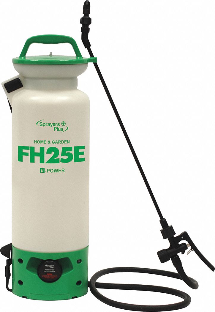 Electric Home and Garden Sprayer,12V: 2 gal Sprayer Tank Capacity, Plastic, In Tank Filter, 4 1/4 ft