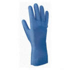 CHEMICAL-RESISTANT GLOVES, UNLINED, BEADED CUFF, SZ M/8, 12 IN L/9 MIL THICK, BL, NITRILE