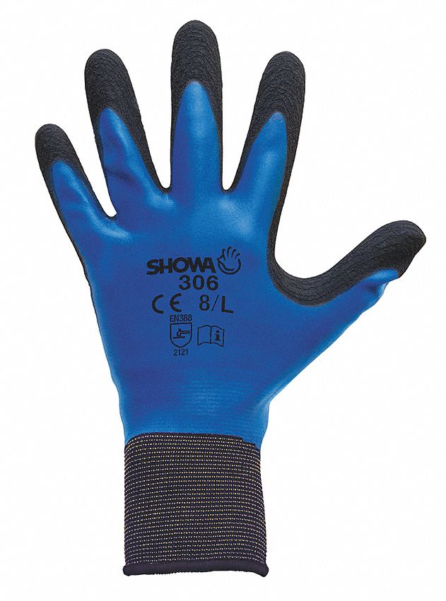 Showa 306 Fully Coated Latex Grip Gloves 