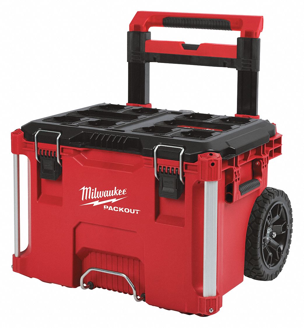 ROLLING TOOL BOX,RED,PLASTIC,250 LBS.