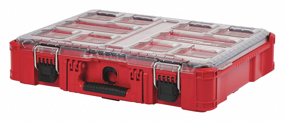 ORGANIZER BOX,RED,HEAVY DUTY,10 BINS