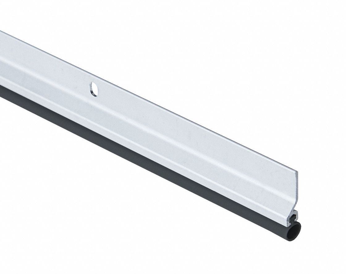 Door Weatherstripping: Screw-In Mounting, Vinyl, 8 ft Overall Lg, 5/16 in Overall Ht