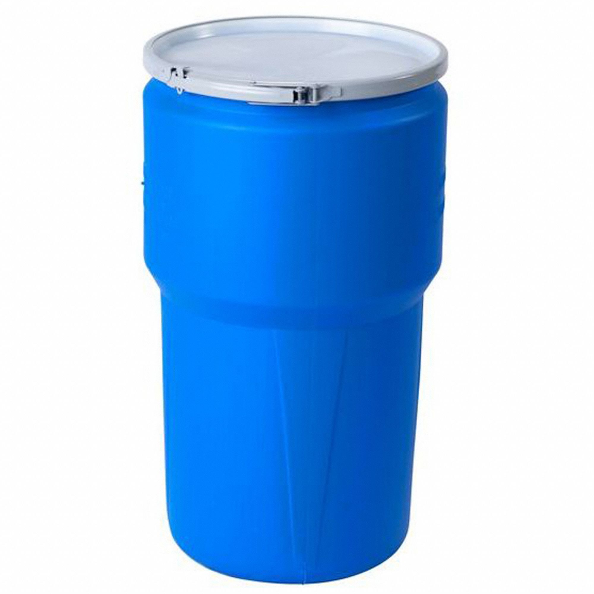 TRANSPORT DRUM, HDPE, 14 GAL, LEVER LOCK RING, UNLINED/NO INTERIOR COATING, 26½ X 15 IN