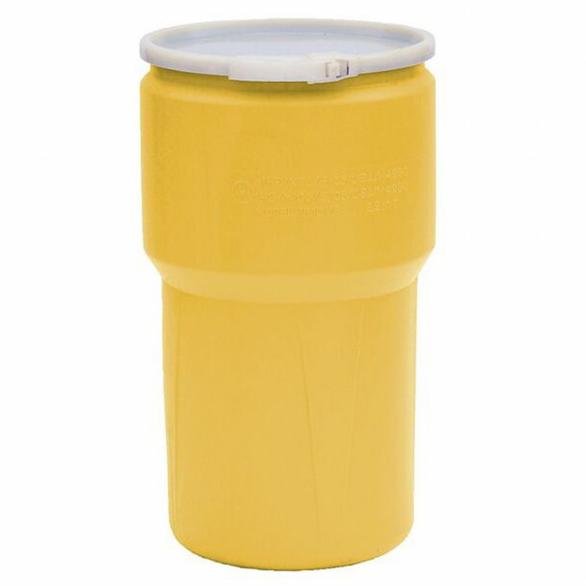 TRANSPORT DRUM, HDPE, 14 GAL, LEVER LOCK RING, UNLINED/NO INTERIOR COATING, 26½ X 15 IN