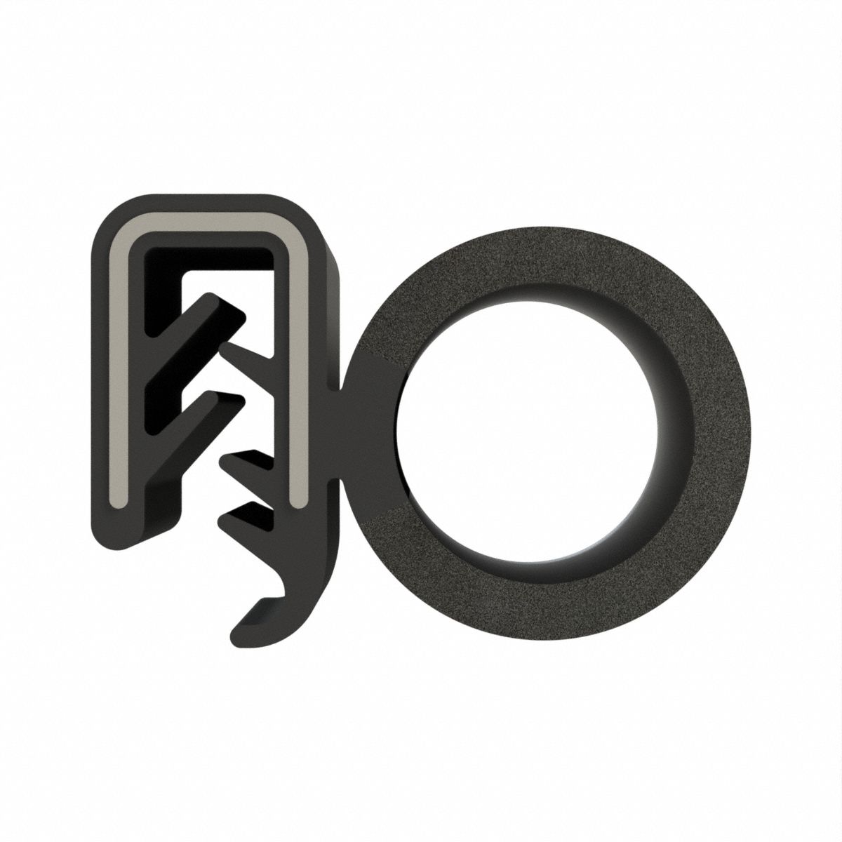 Trim Seal: Side Bulb, 10 ft Overall Lg, Rubber Outer, Sponge Bulb, 5/8 in Leg Lg, Side