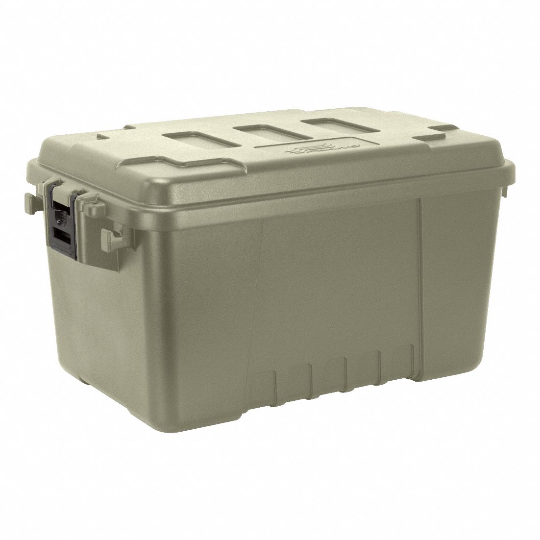 Storage Trunk: 14 gal, 24 in x 15 in x 13 in, Green, Plastic, 2 Handles, Molded Handle