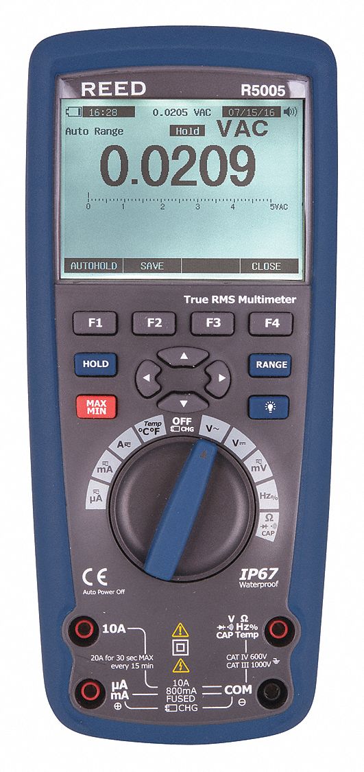 REED INSTRUMENTS, CAT III 1000V/CAT IV 600V, TRMS, Multimeter,TRMS ...