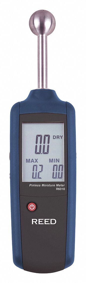 REED INSTRUMENTS, 0 - 100% Moisture Content, LCD, Pinless Moisture ...