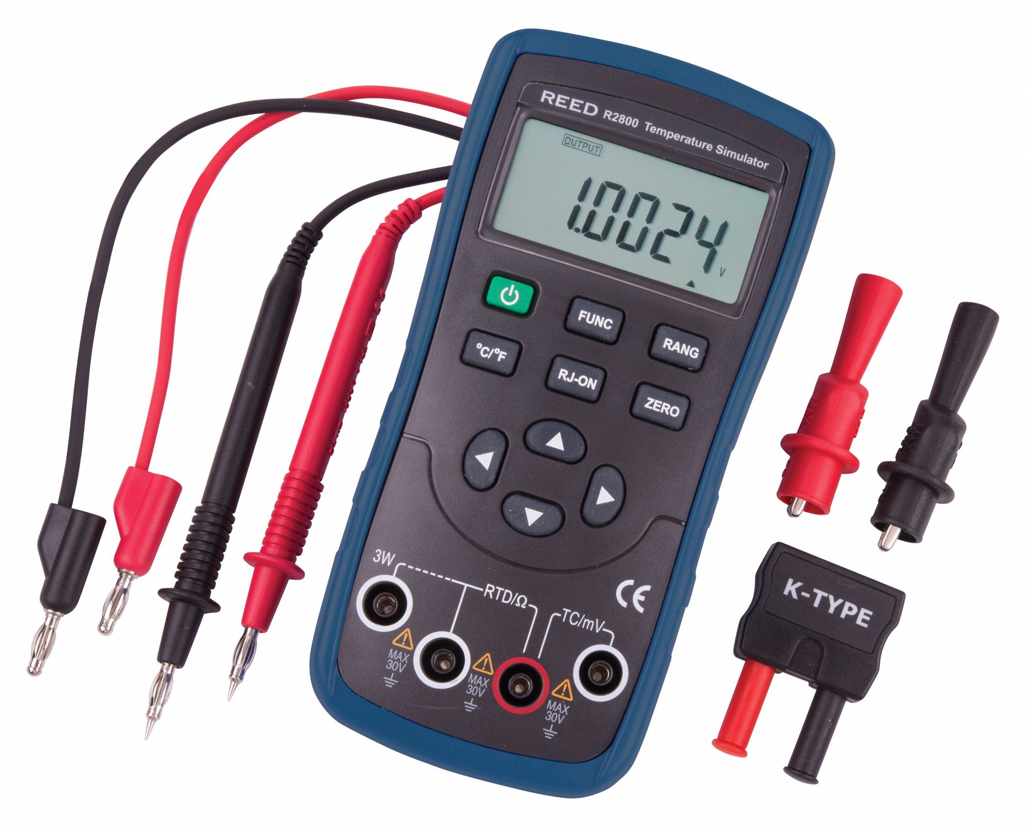 REED INSTRUMENTS Handheld Temperature Calibrator RTD/Thermocouple, ±0.