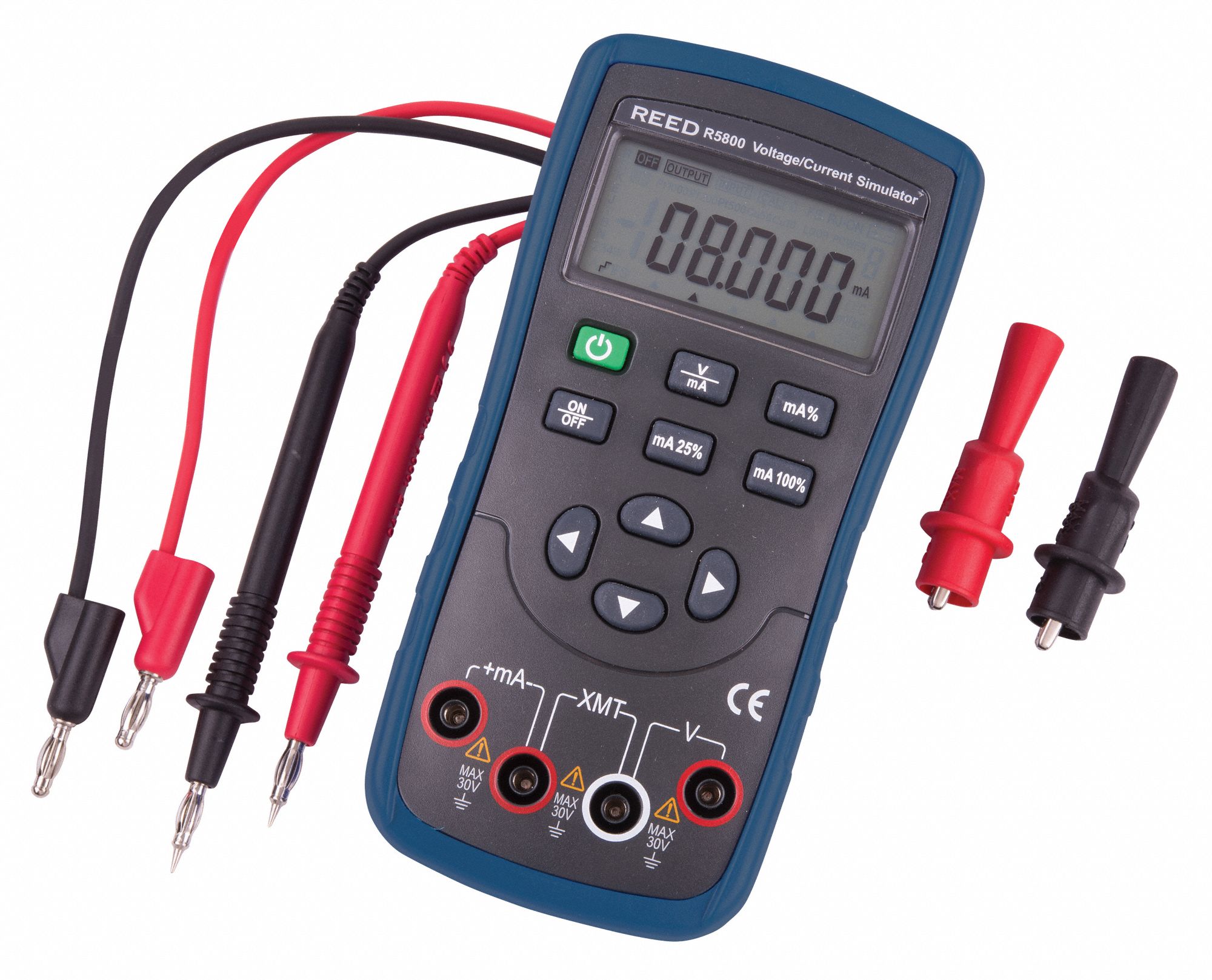 REED INSTRUMENTS Current and Voltage Calibrator 0 to 20mA DC / 0 to 10V DC Source, LCD 161D37