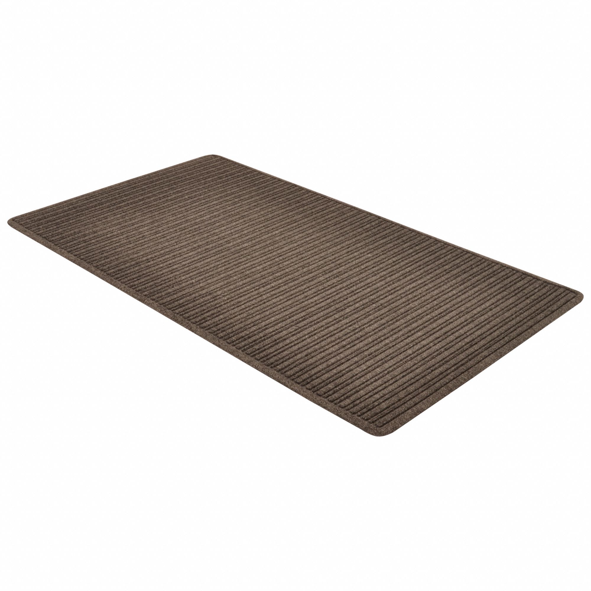 ENTRANCE MAT, RIBBED, INDOOR/OUTDOOR, HEAVY, 3 X 5 FT, ⅜ IN THICK, PP/RUBBER, GREY