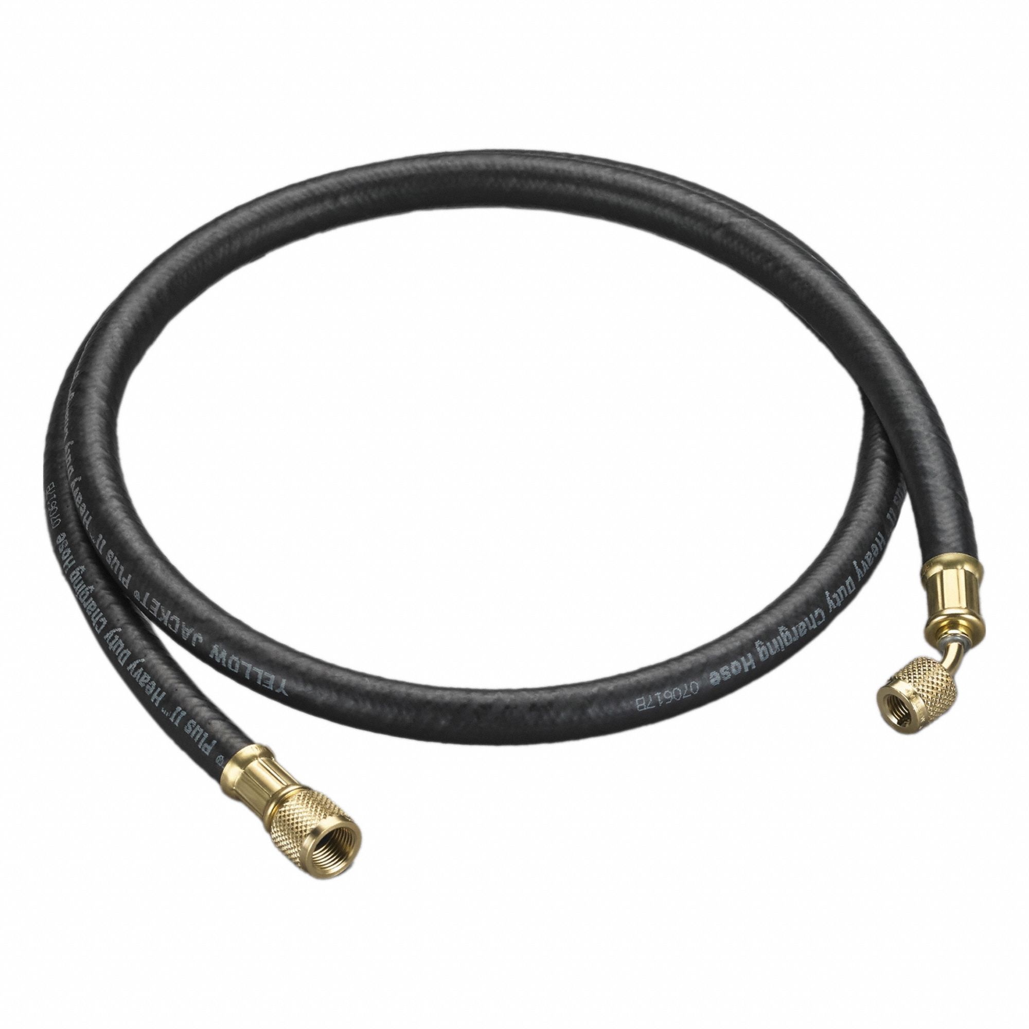 High Side Hose: 5 ft Lg, 45° Angle, Black, Single Hose