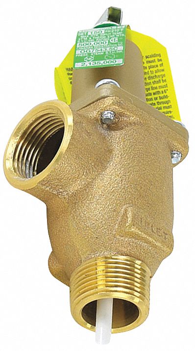 Temperature and Pressure Relief Valve: Section XIII ASME Section, MNPTF x FNPTF, Bronze