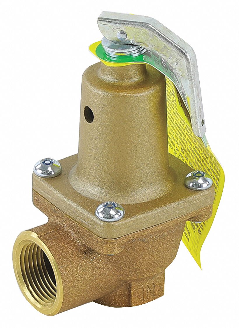 WATTS, NPTF x NPTF, 3/4 in x 3/4 in, Pressure Relief Valve 162A32