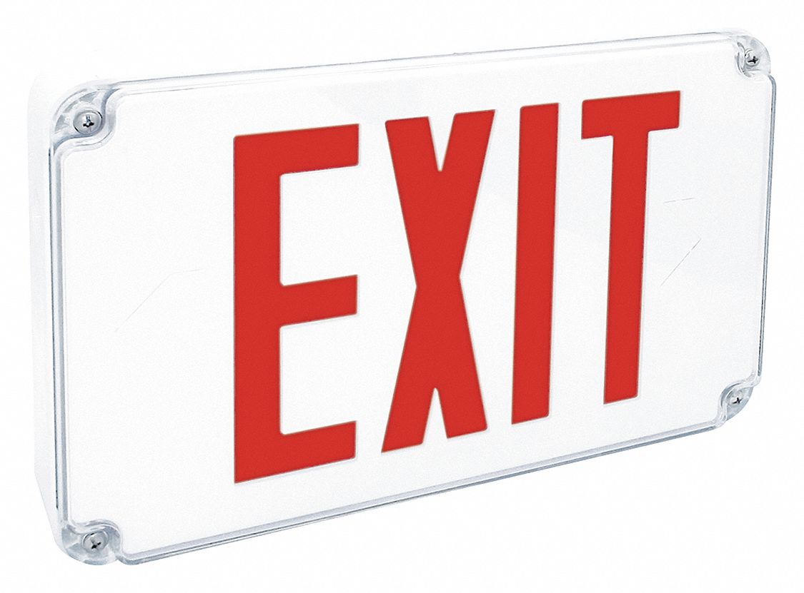 LED Emergency Exit Sign Slim Wet Red