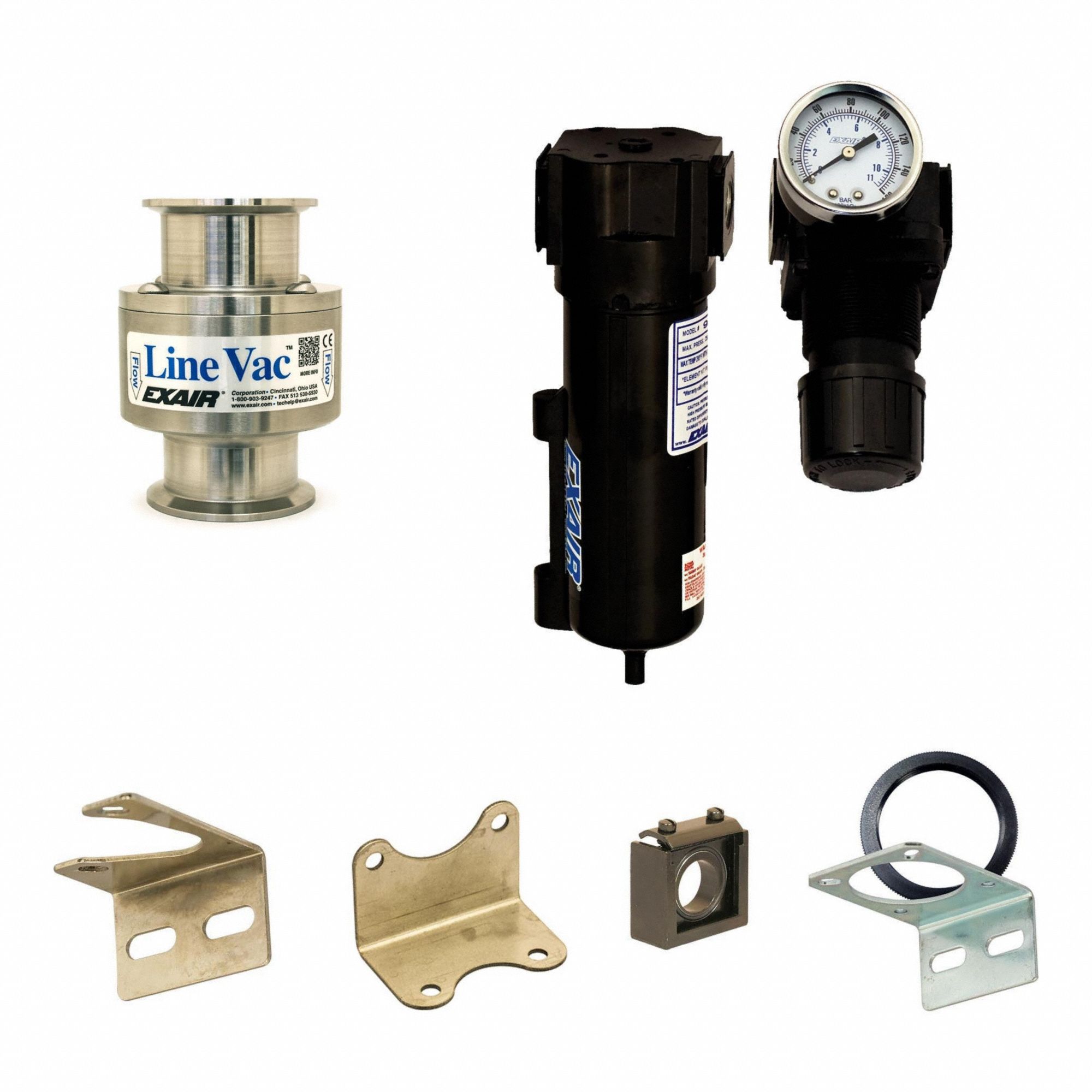 Vacuum Conveyor Kit: For 2 in Hose I.D., 1 3/4 in Vacuum ID, 3 1/4 in Vacuum OD, -28.5 in wc