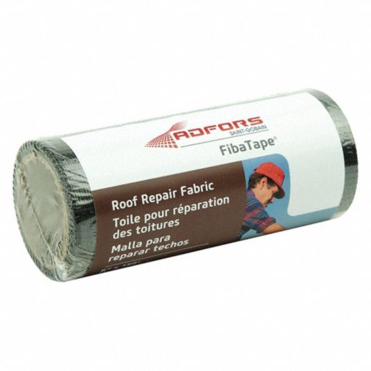 6 in W, 25 ft L, Roof Repair Fabric 163J98FDW6597U Grainger