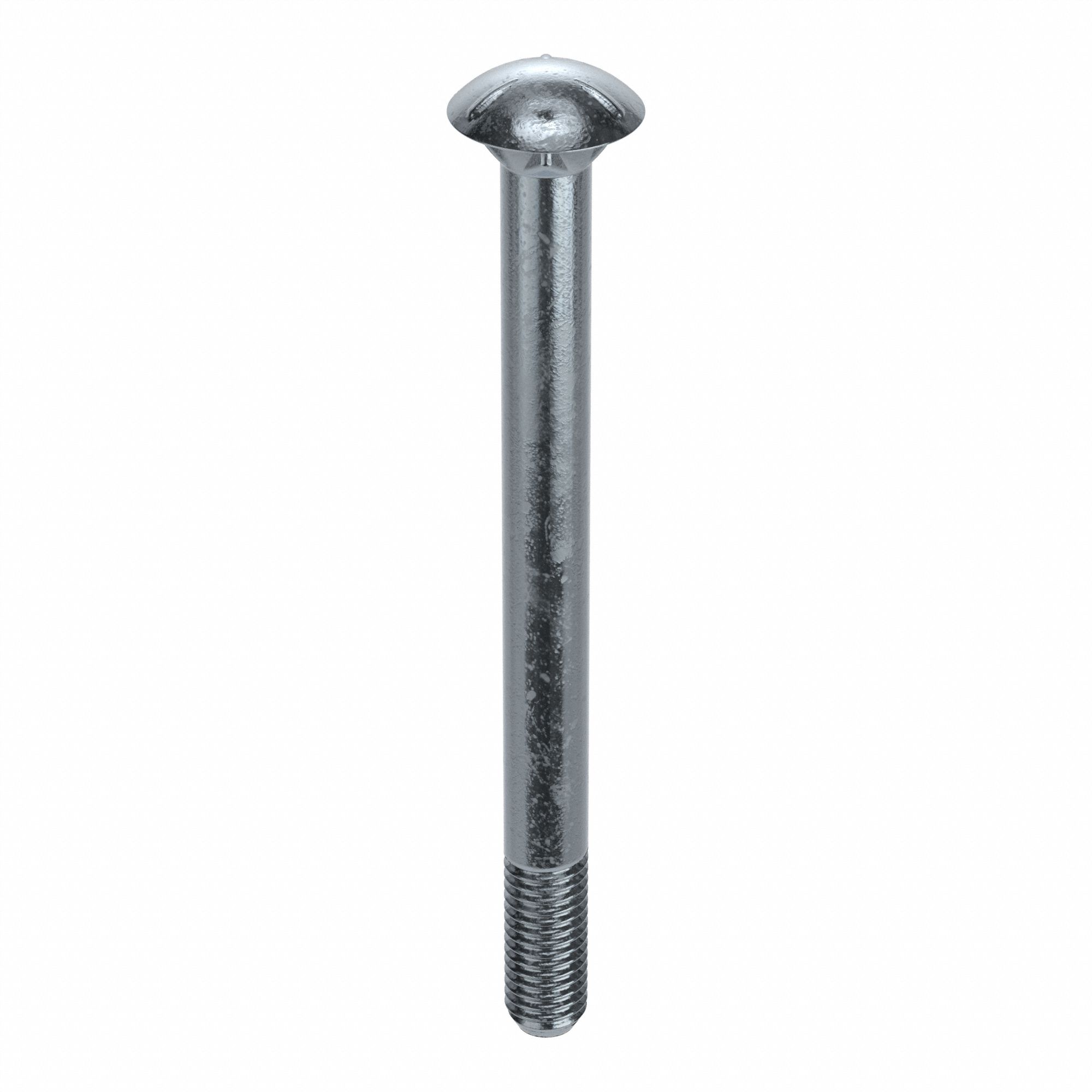 Carriage Bolt: Square Neck, 1/2"-13 Thread Size, 6 in lg, Steel, Grade 5, Zinc-Plated, 10 PK