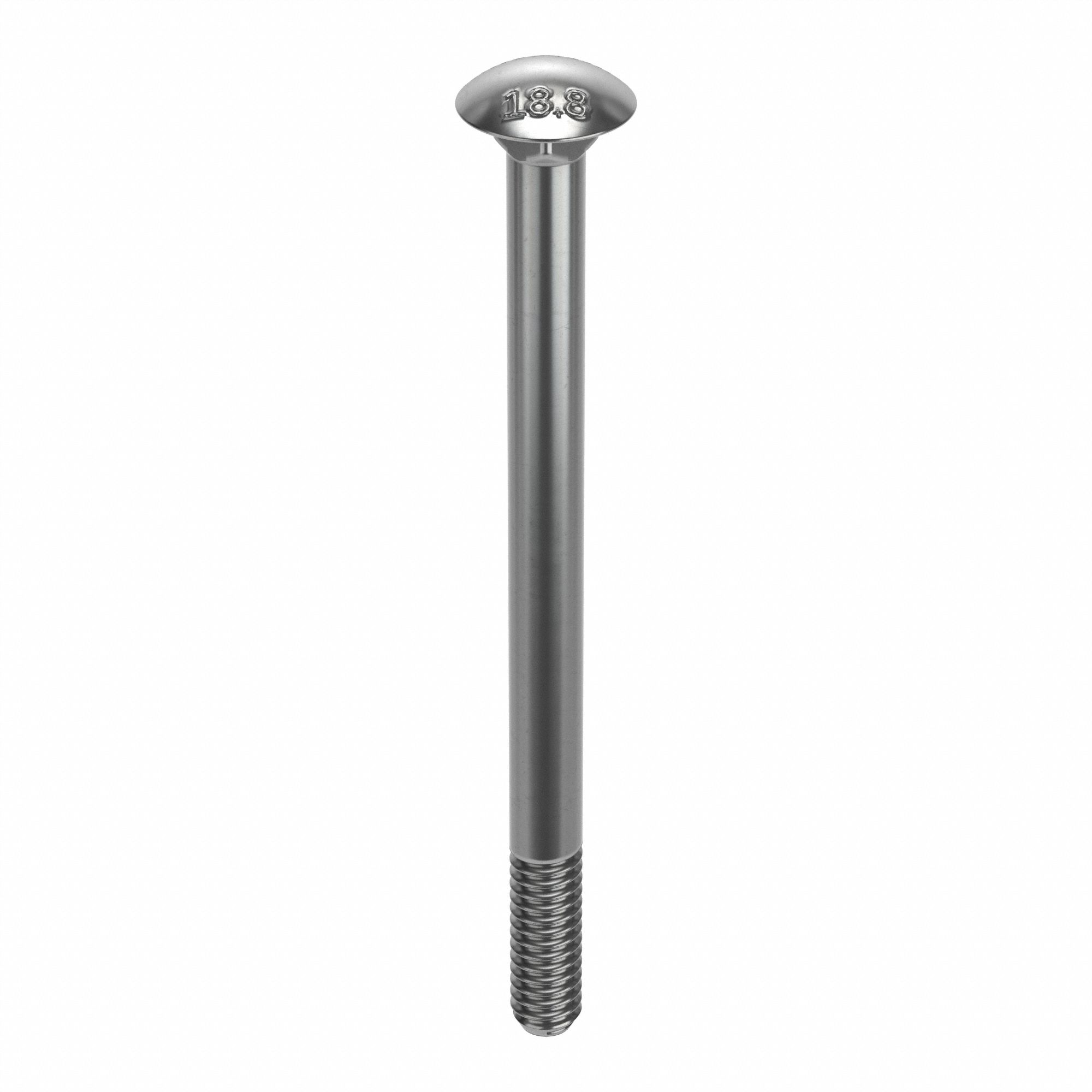 CARRIAGE BOLT, SQUARE, 18-8 STAINLESS STEEL, PLAIN FINISH, ¼