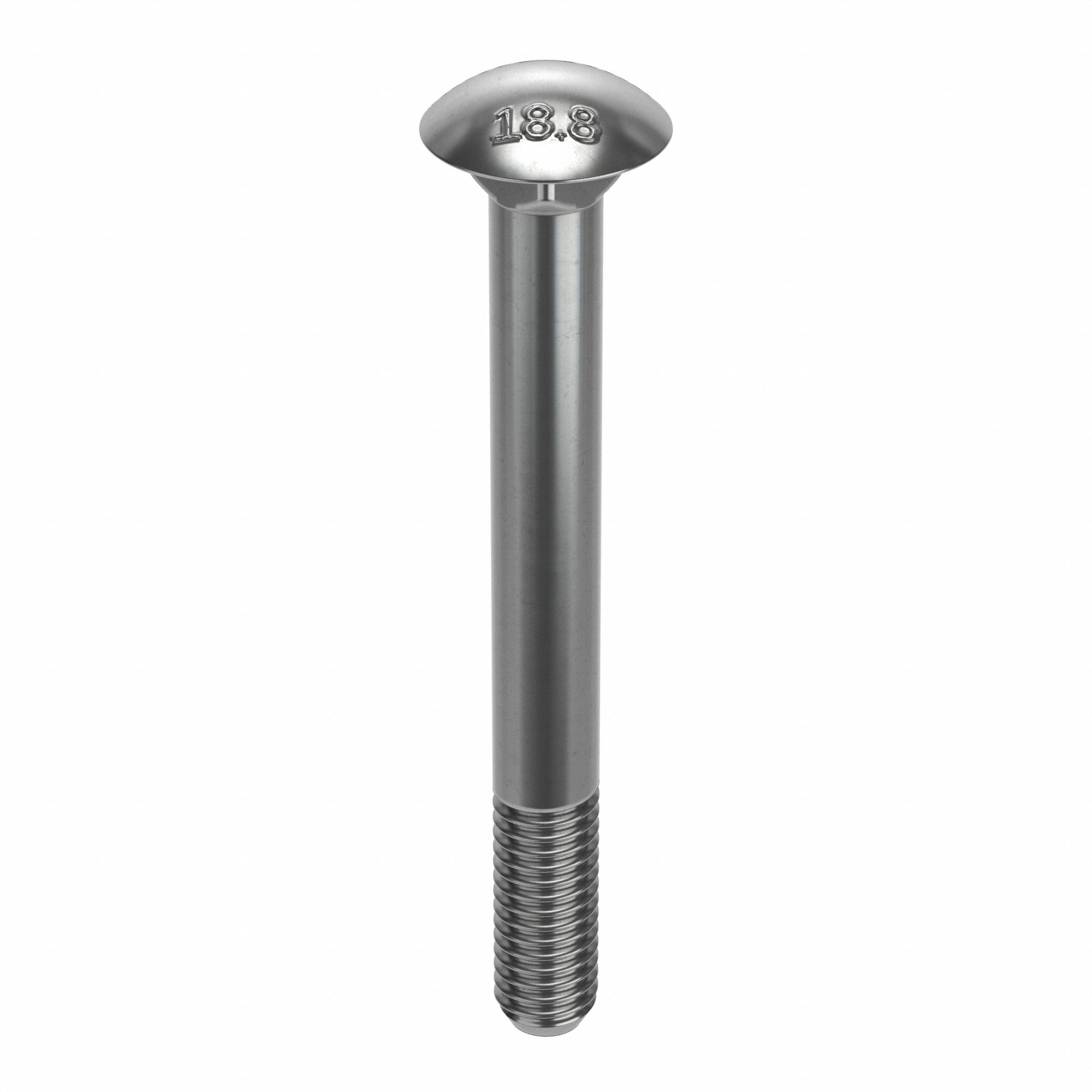 BOULON DE CARROSSERIE, CARRÉ,INOX 18/8,LISSE,⅜