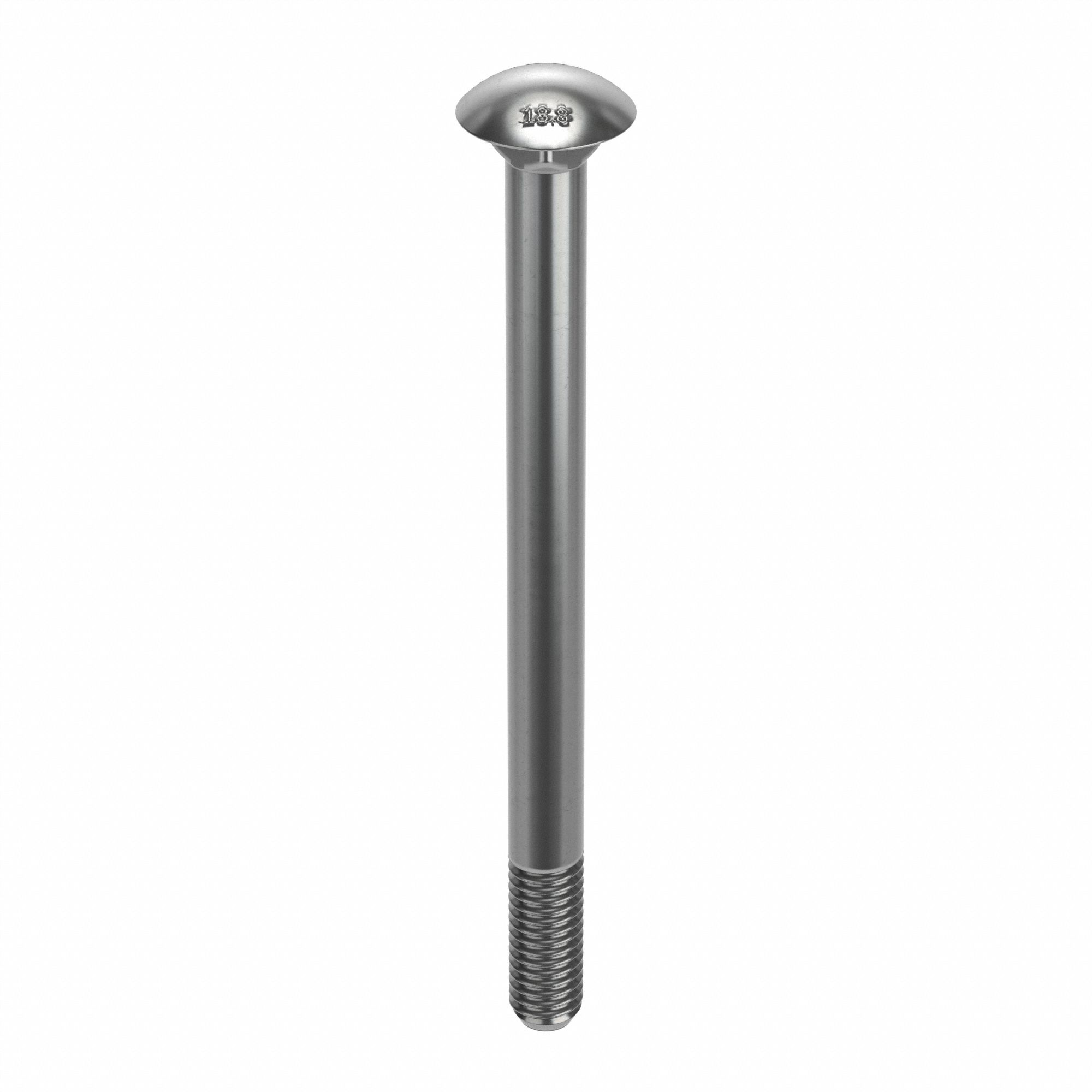 CARRIAGE BOLT, SQUARE, 18-8 STAINLESS STEEL, PLAIN FINISH, ⅜