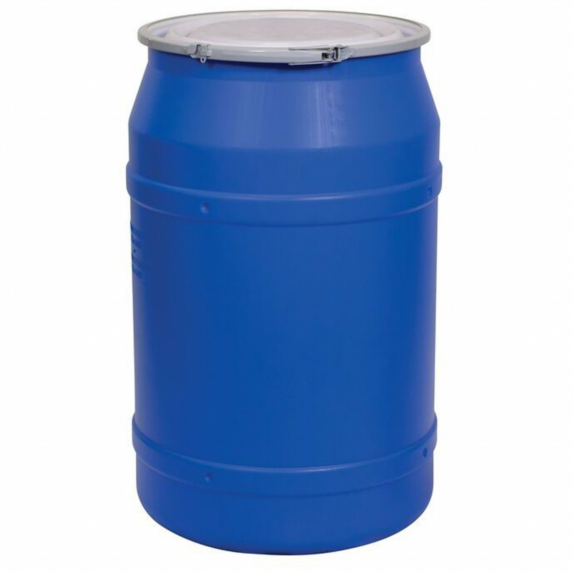 TRANSPORT DRUM, HDPE, 55 GAL, LEVER LOCK RING, UNLINED/NO INTERIOR COATING, METAL, BLUE