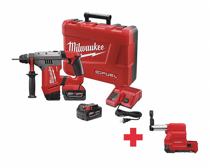 MILWAUKEE Cordless Rotary Hammer Kit, 18.0 Voltage, 0 to 5000 Blows per