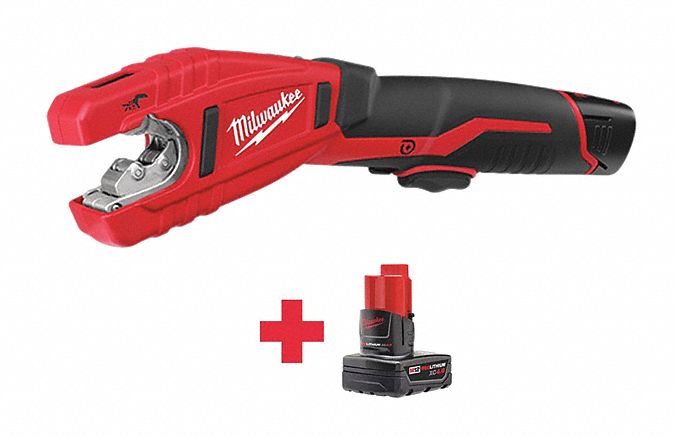 Milwaukee Tool - Cordless Pipe & Tube Cutter: 3/8 to 1″ Pipe Capacity, Tube  - 63226757 - MSC Industrial Supply