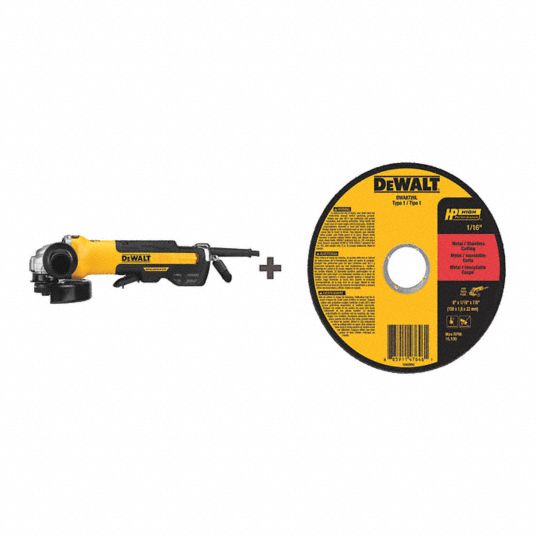 DEWALT Paddle 120V AC Angle Grinder 165GU2 DWE43244N DWA8726F