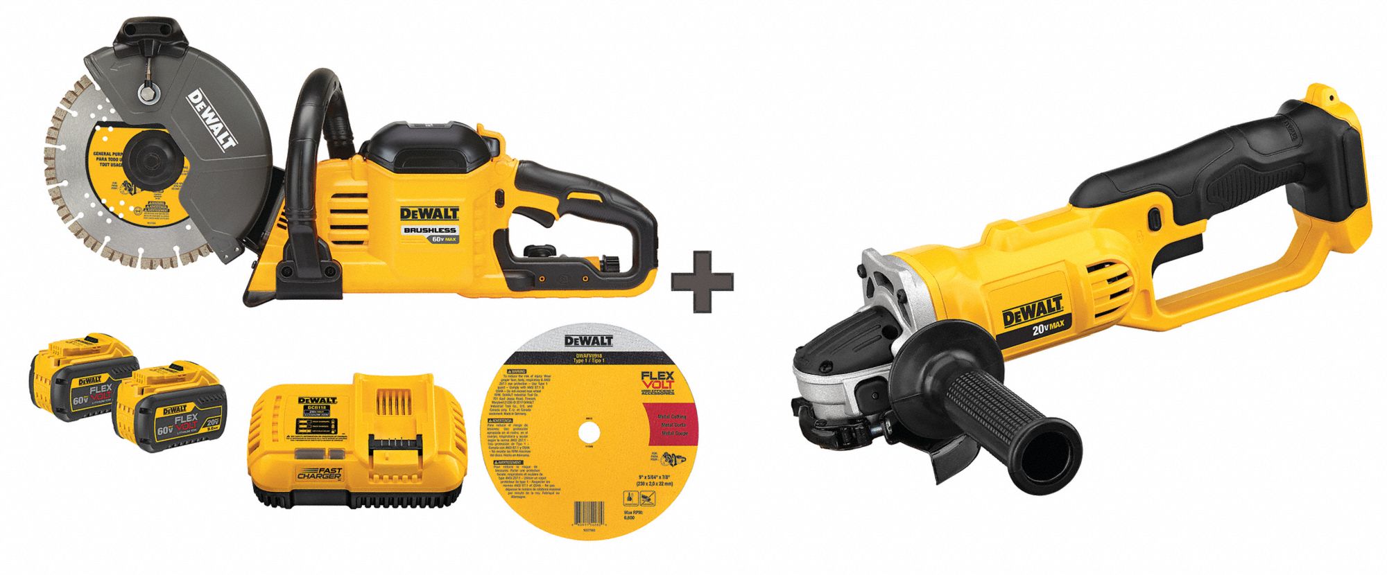 DEWALT CutOff Saw Kit, Electric, Blade 9" dia. 165GV0DCS690X2/DCG412B Grainger