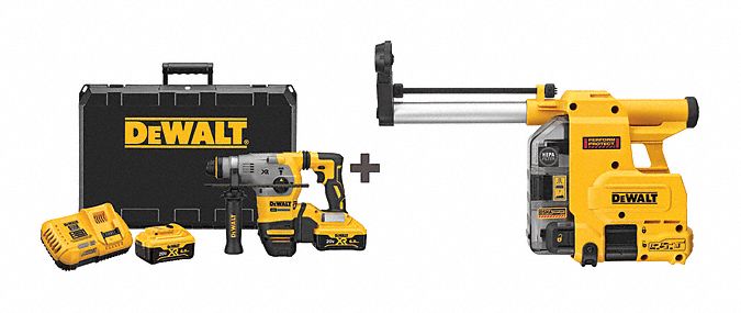 Cordless Rotary Hammer Kit: L-Shape, 20V DC, SDS-Plus, 1/2 in max, 6.0 Ah, 2.6 ft-lb