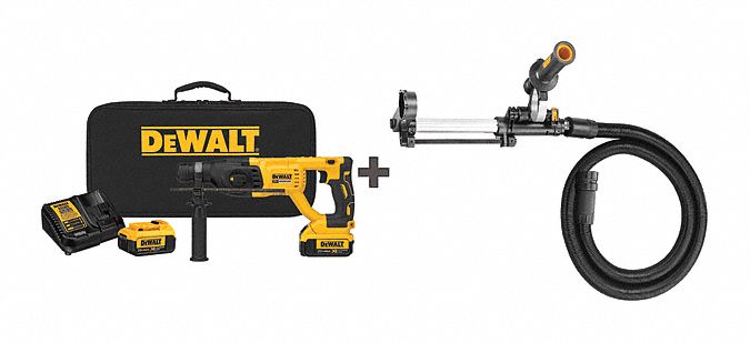 Cordless Rotary Hammer Kit: D-Handle, 20V DC, SDS-Plus, 1/2 in max, 4.0 Ah, 1.9 ft-lb
