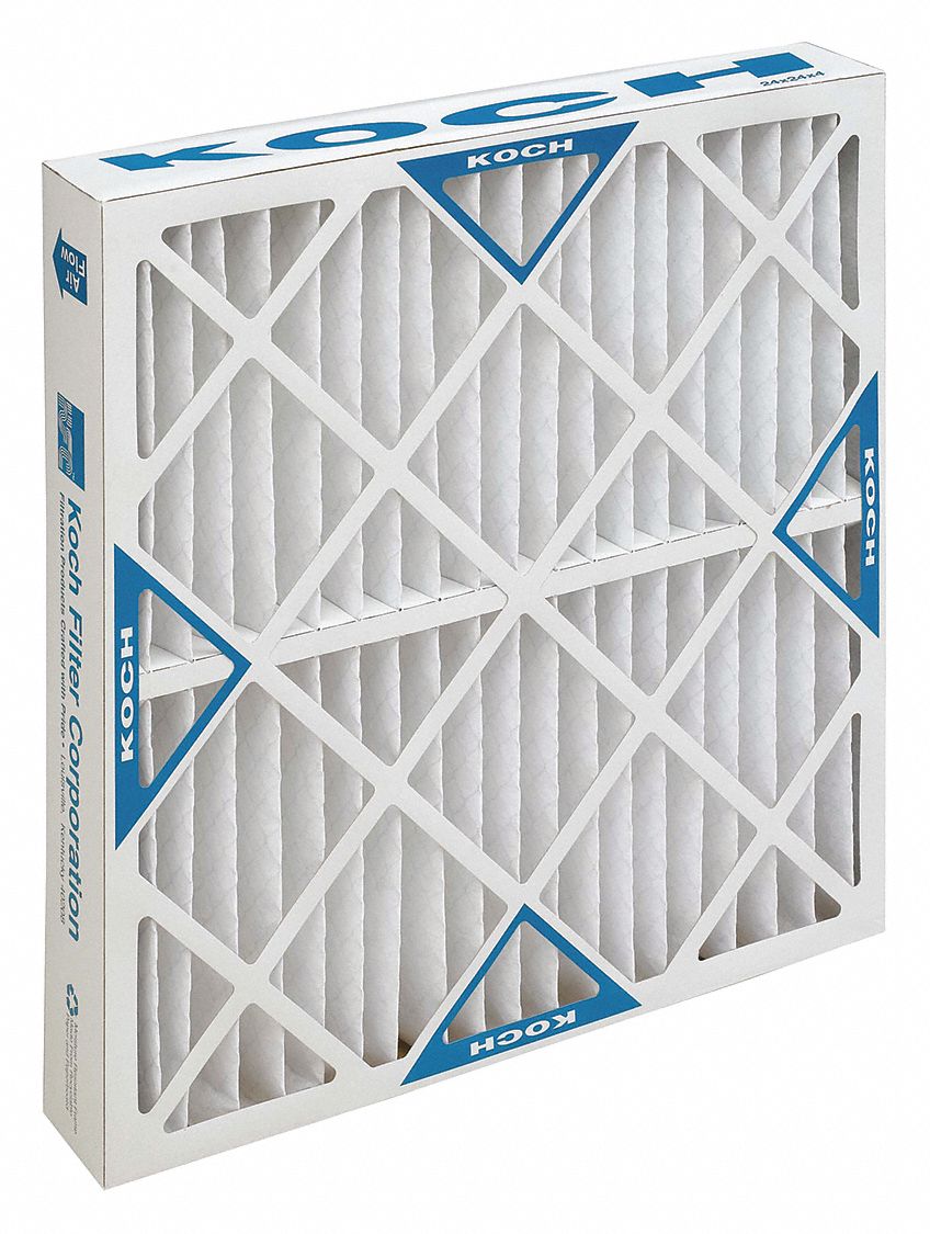 KOCH, Pleated Filter,Std,MERV8,20"x20"x4" 166L34102700028 Grainger