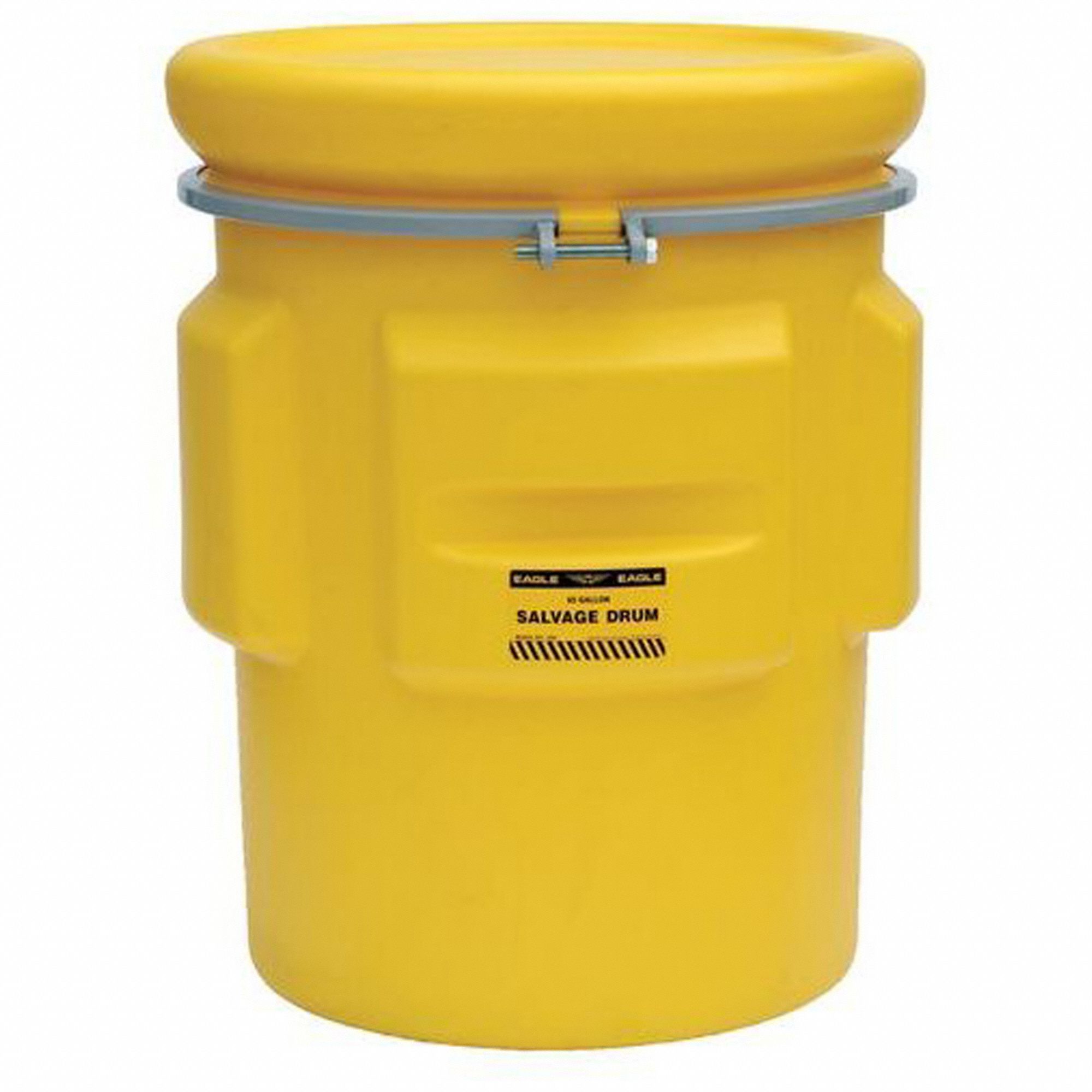 SALVAGE DRUM, HDPE, 65 GAL, BOLT RING, UNLINED/NO INTERIOR COATING, 38⅞ IN X 31 IN, METAL