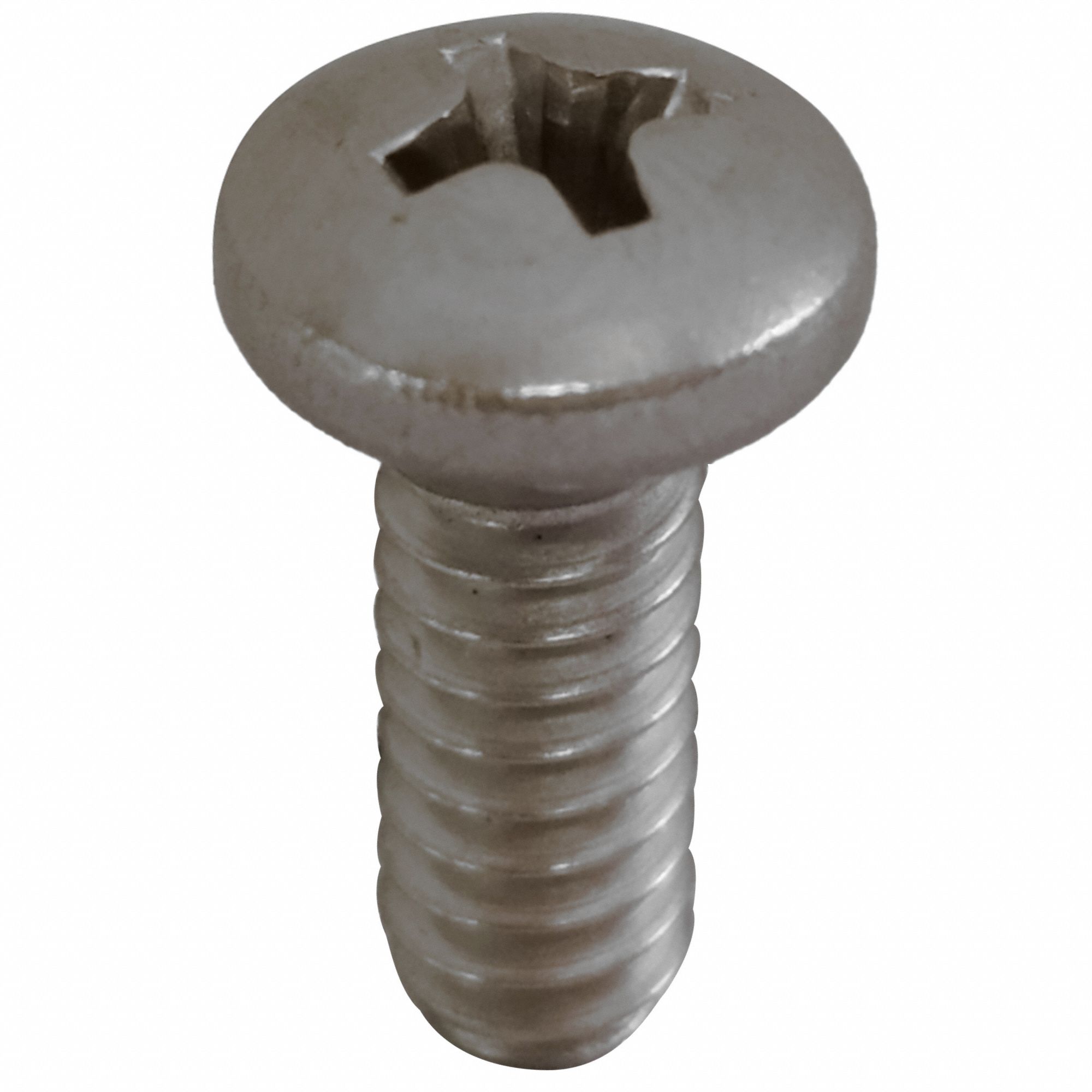 Machine Screw: #10-24 Thread Size, 1/2 in Lg, 18-8, Stainless Steel, Plain, Pan, Phillips, 100 PK