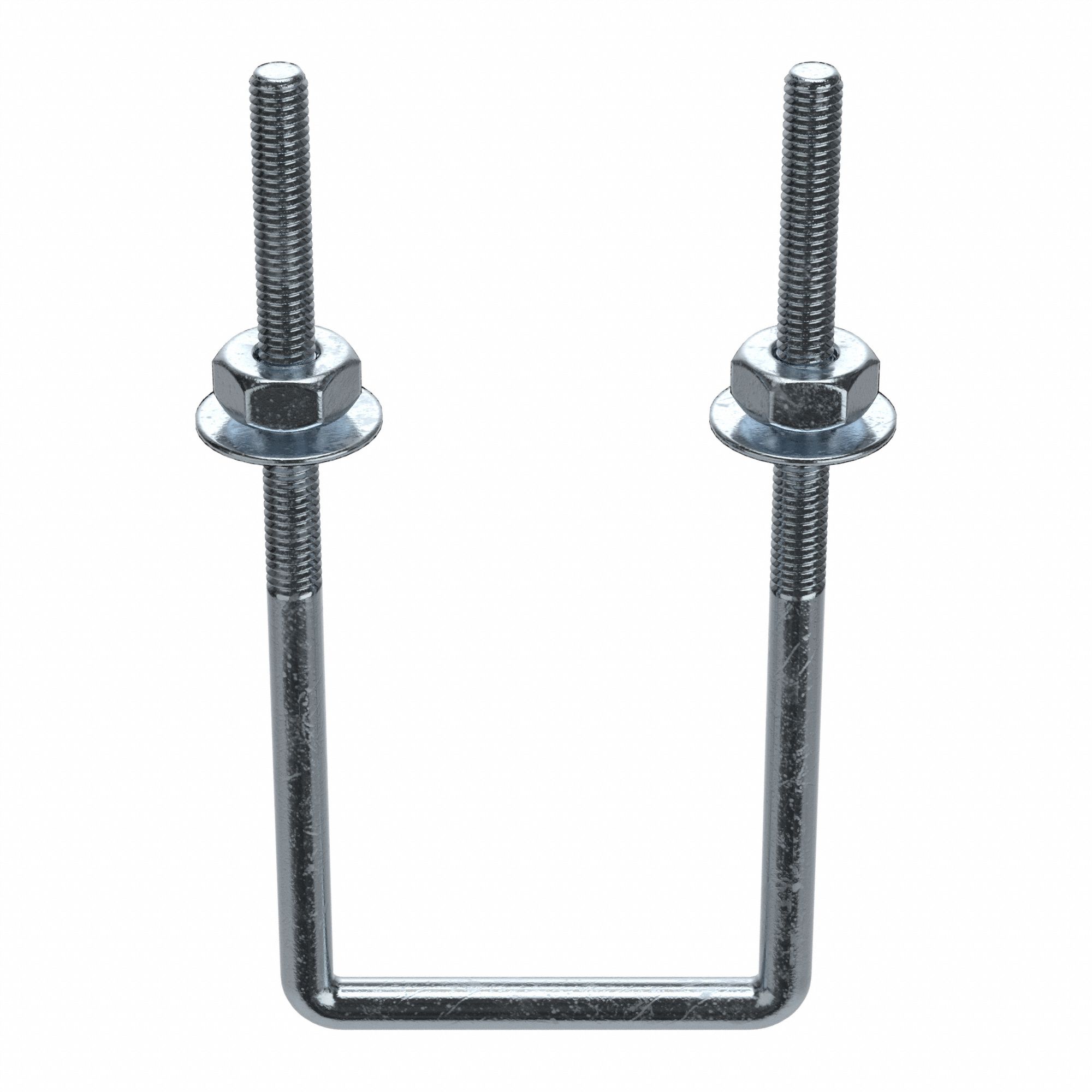 SQUARE U-BOLT, STEEL, ZINC PLATED, ⅜